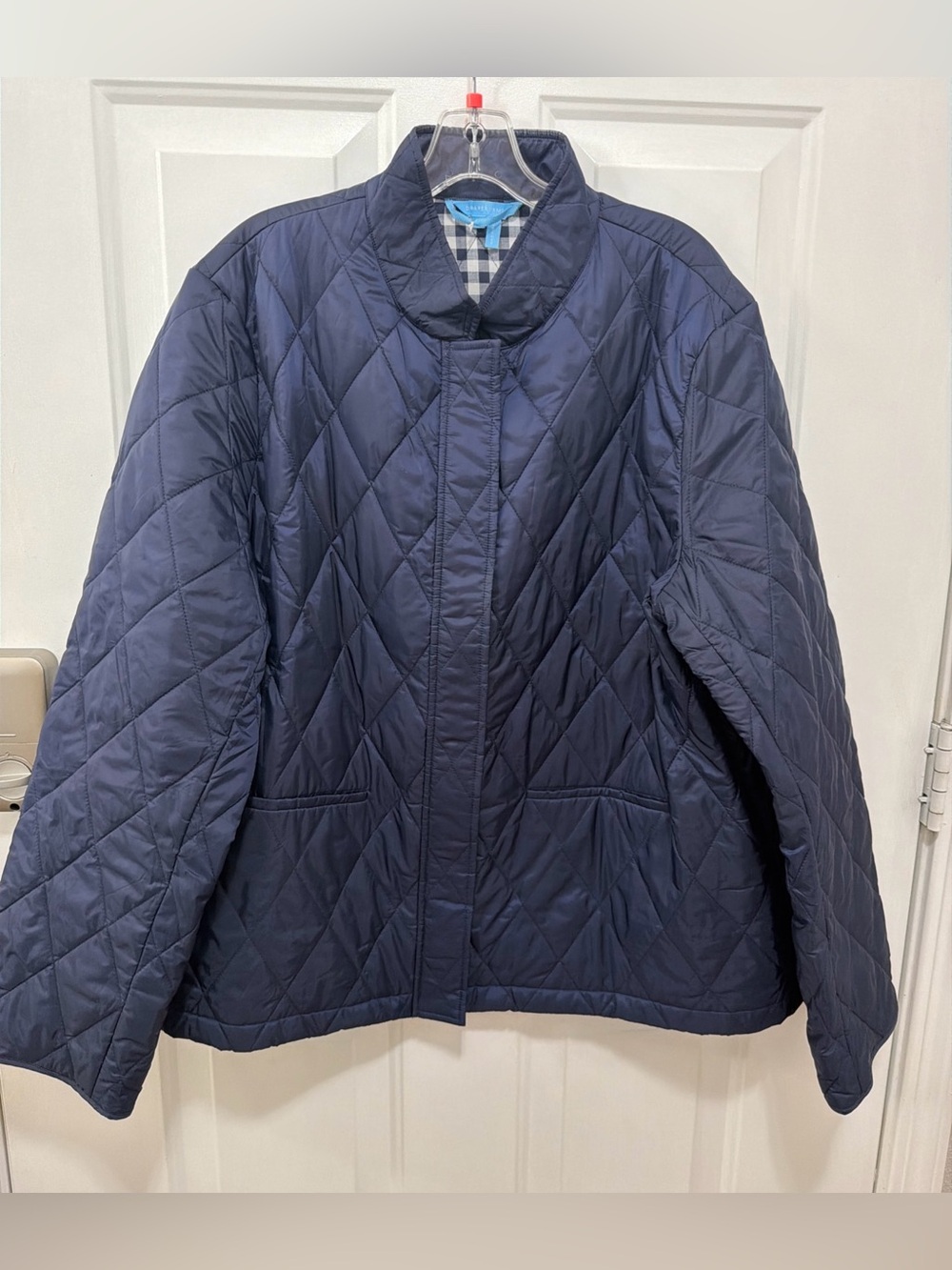 Draper James Navy Blue Quilted Puff Jacket Women's  Size XXL Polyester